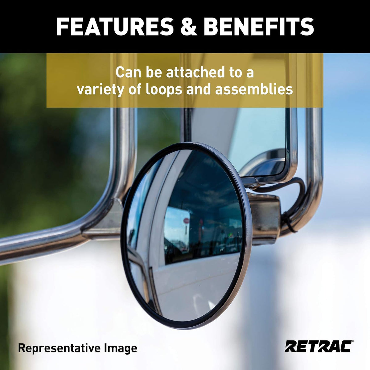 RETRAC Mirrors MAPD-SST,8"CVX,CTRMT BS/JBRK