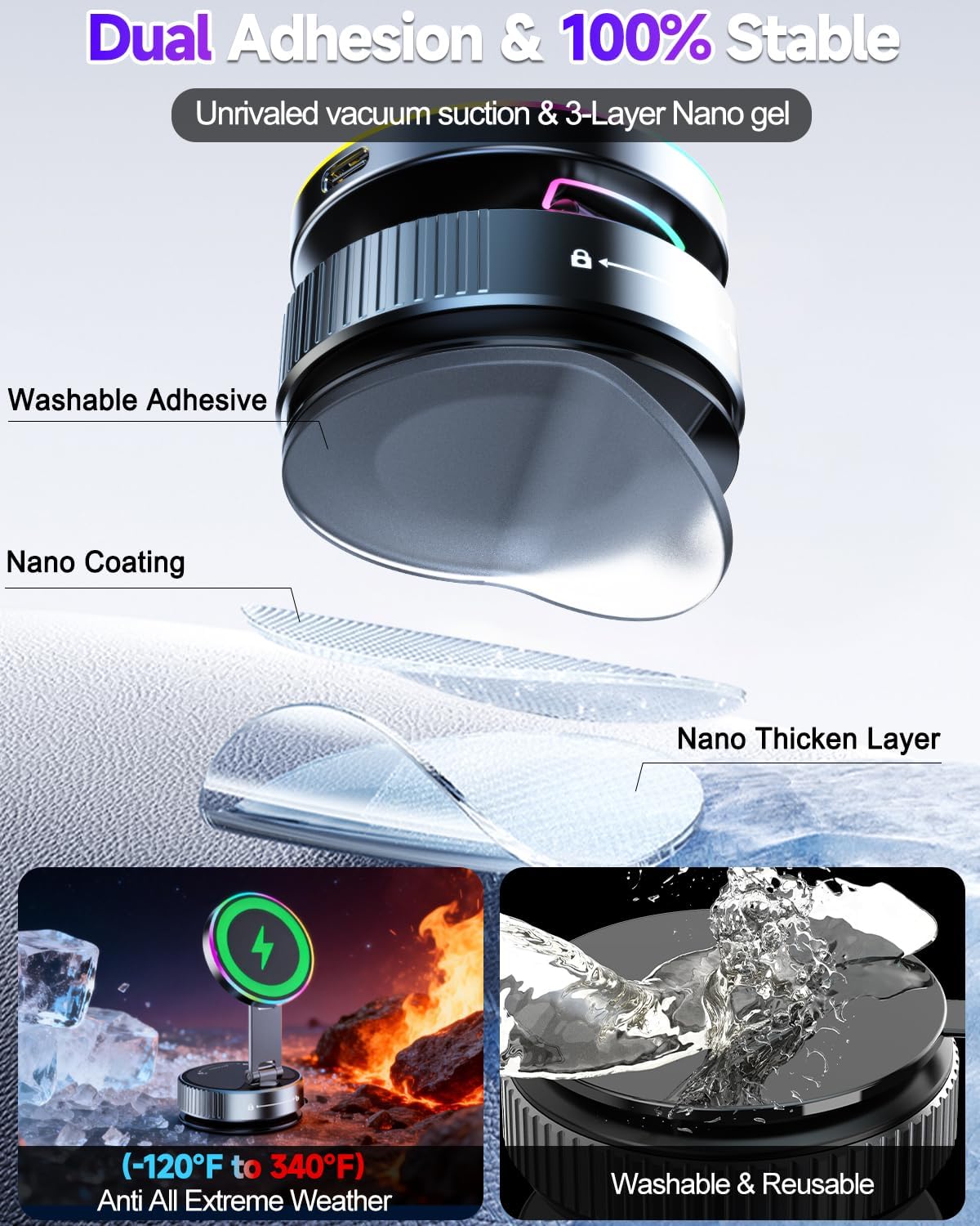 for Magsafe Car Mount Charger 15W Fast Charging Wireless Car Charger Holder