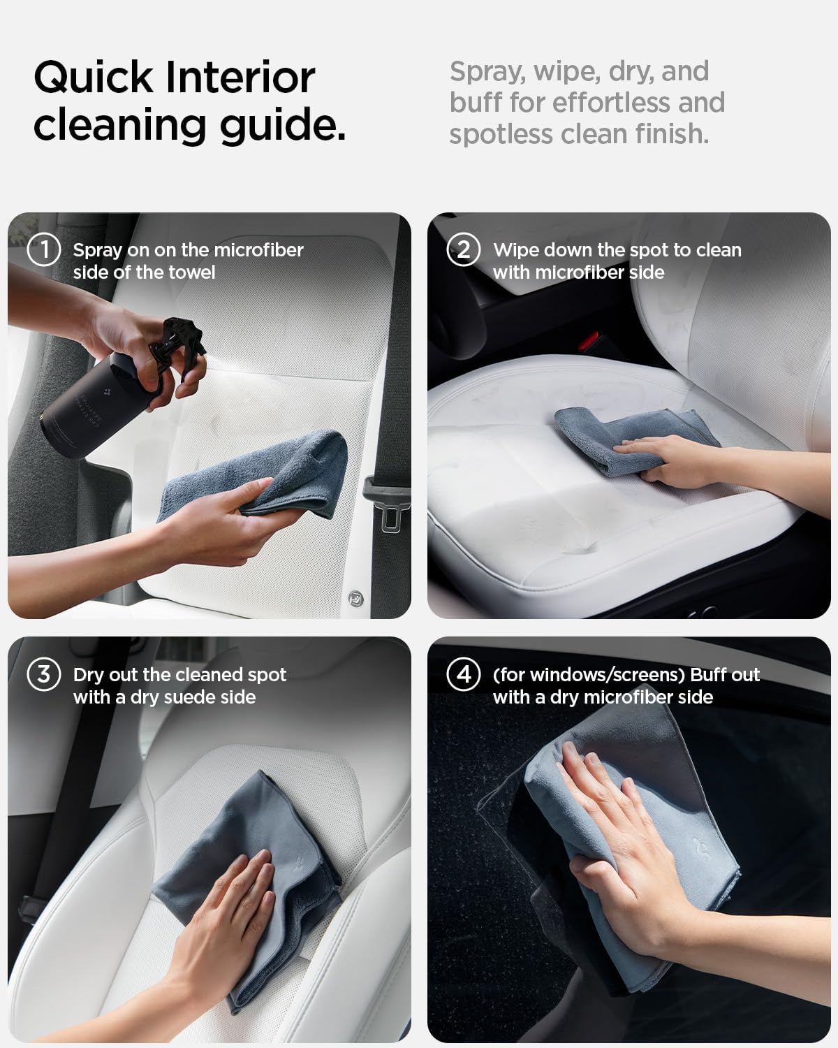 Spigen Car Interior Seat Cleaner & Stain Remover Kit & CyberCase for Tesla