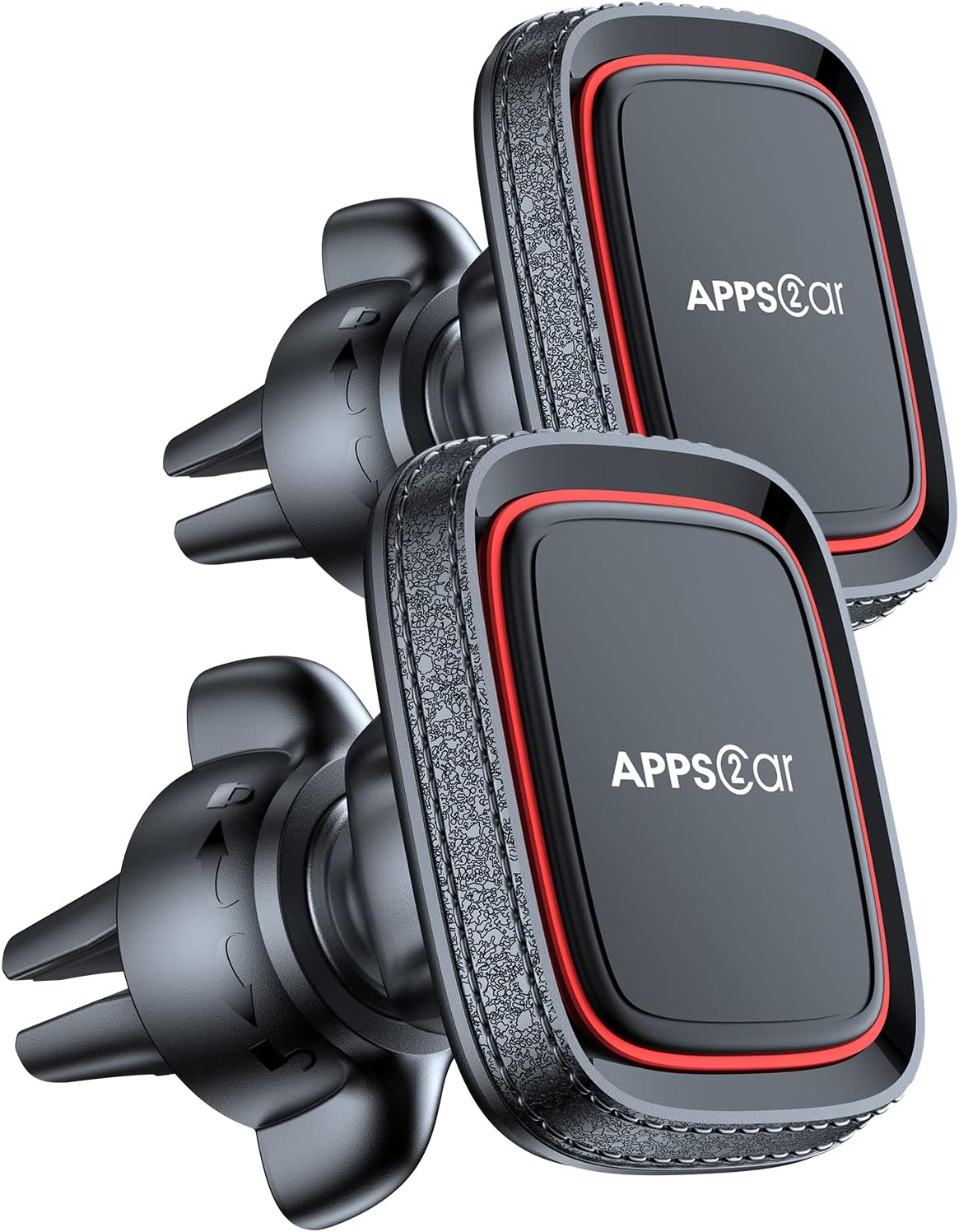 APPS2Car 2 Pack Magnetic Phone Car Mount, Car Phone Holder Mount Magnetic, Built in 6 Strong Magnets, Air Vent Cell Phone Holder for Car with Adjustable Secure Tightening System