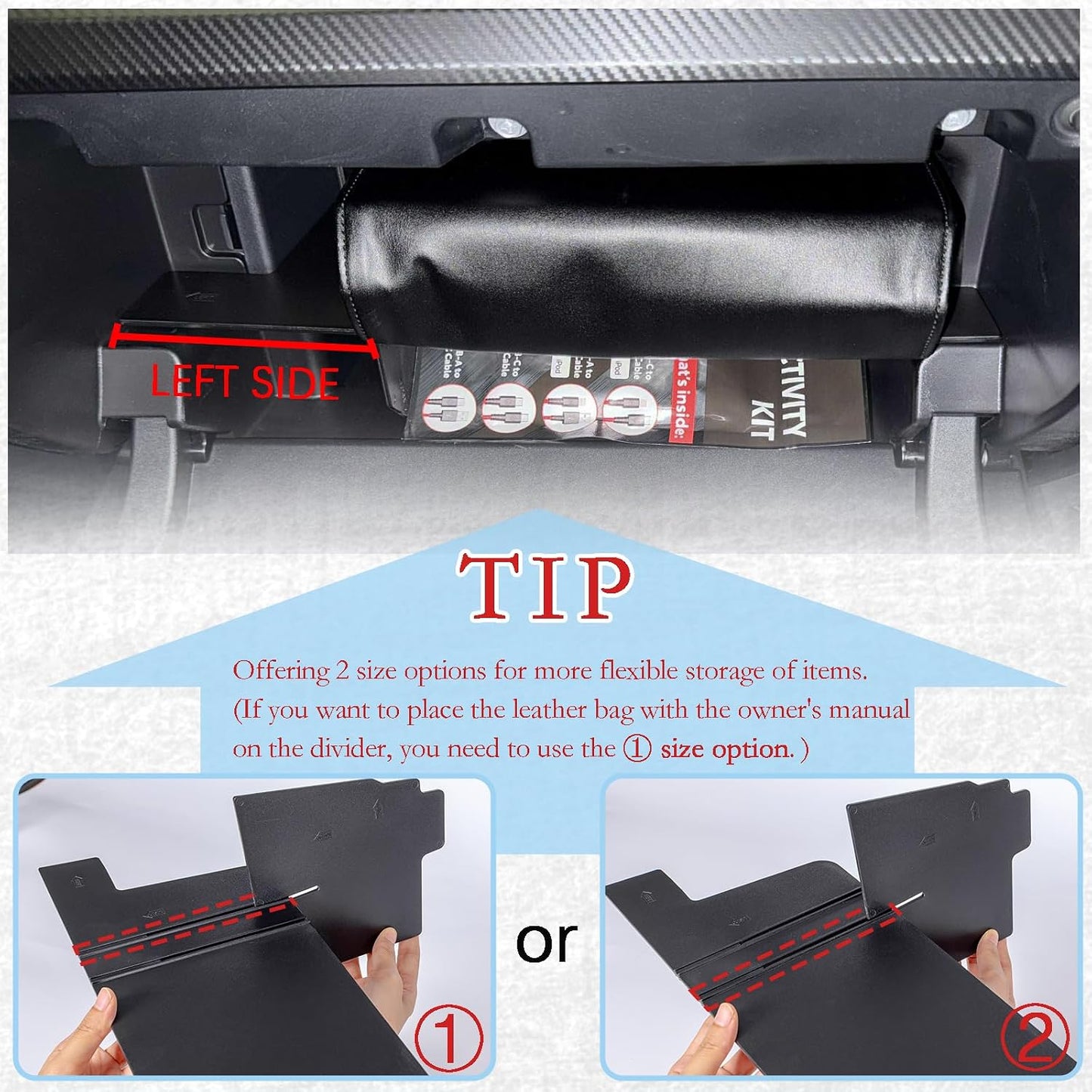 JDMCAR Glove Box Organizer Compatible with 2025 2026 Toyota 4Runner Accessories, ABS Black Materials Insert Storage Glove Box Compartment Divider Tray