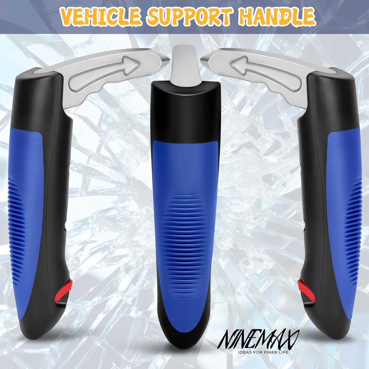 NINEMAX Car Door Assist Handle for Elderly, 3-in-1 Portable Car Cane (2pc) | Stable Support for Easy Vehicle Entry, Fits Most Cars, 3-in-1 Design, Lightweight & Portable, Non-Slip Grip, Tool-Free Setup