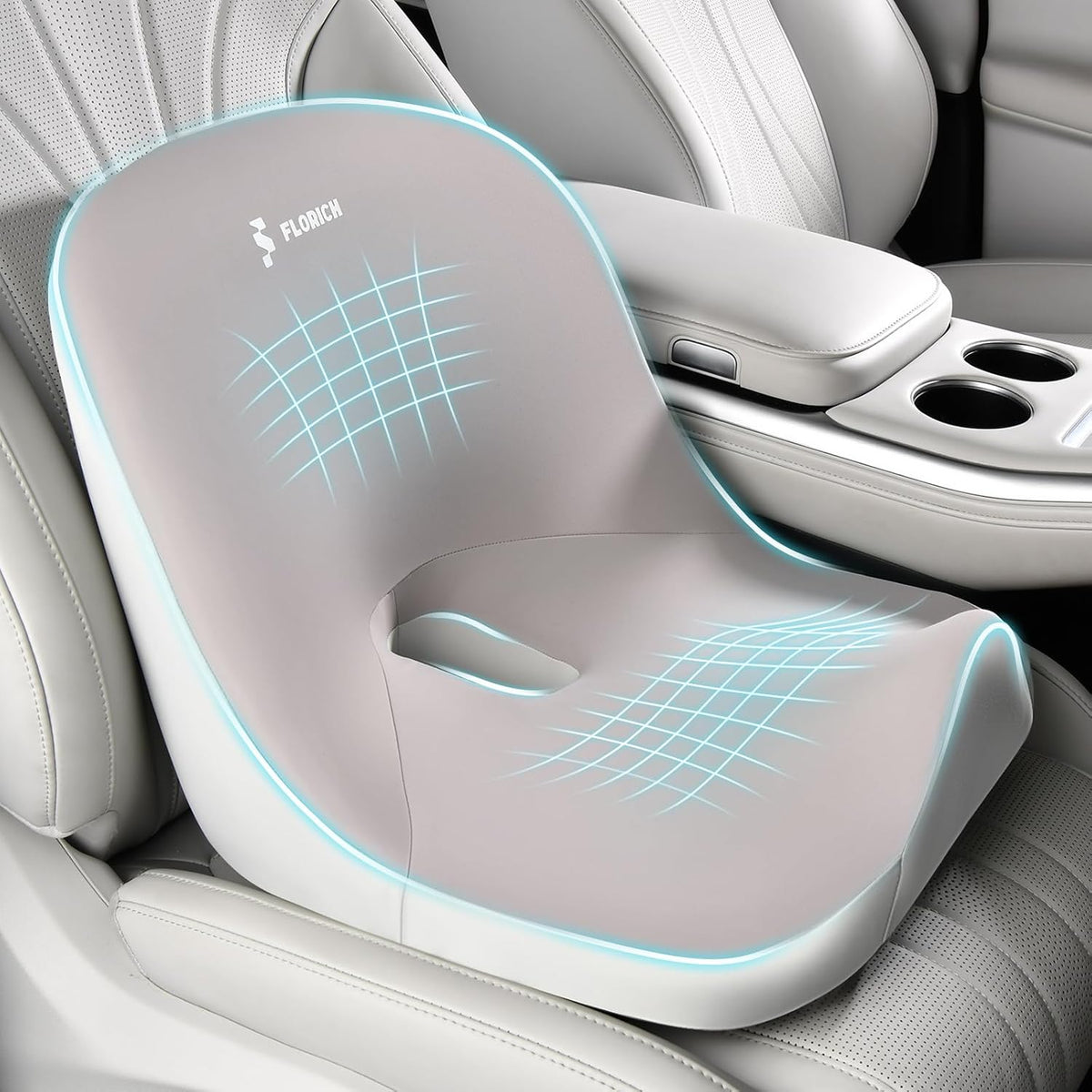 Car Seat Cushion and Lumbar Support Pillow, Larger Memory Foam Seat Cushion, Ergonomic L-Shaped Design Cushion for Back Pain Relief, Non-Slip Driving Cushion for Car, Office, Truck, Gifts for Mom-Pink