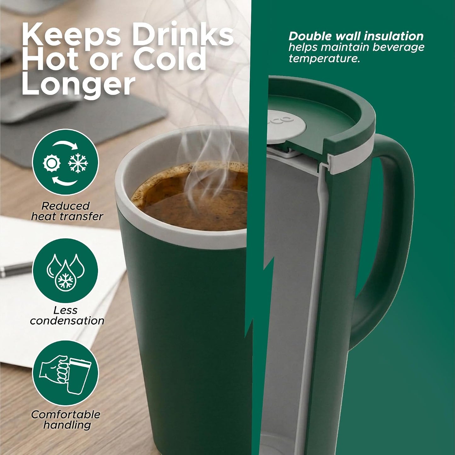 Copco – Cone – Cone Desk Mug – 16 Oz - Hunter Green