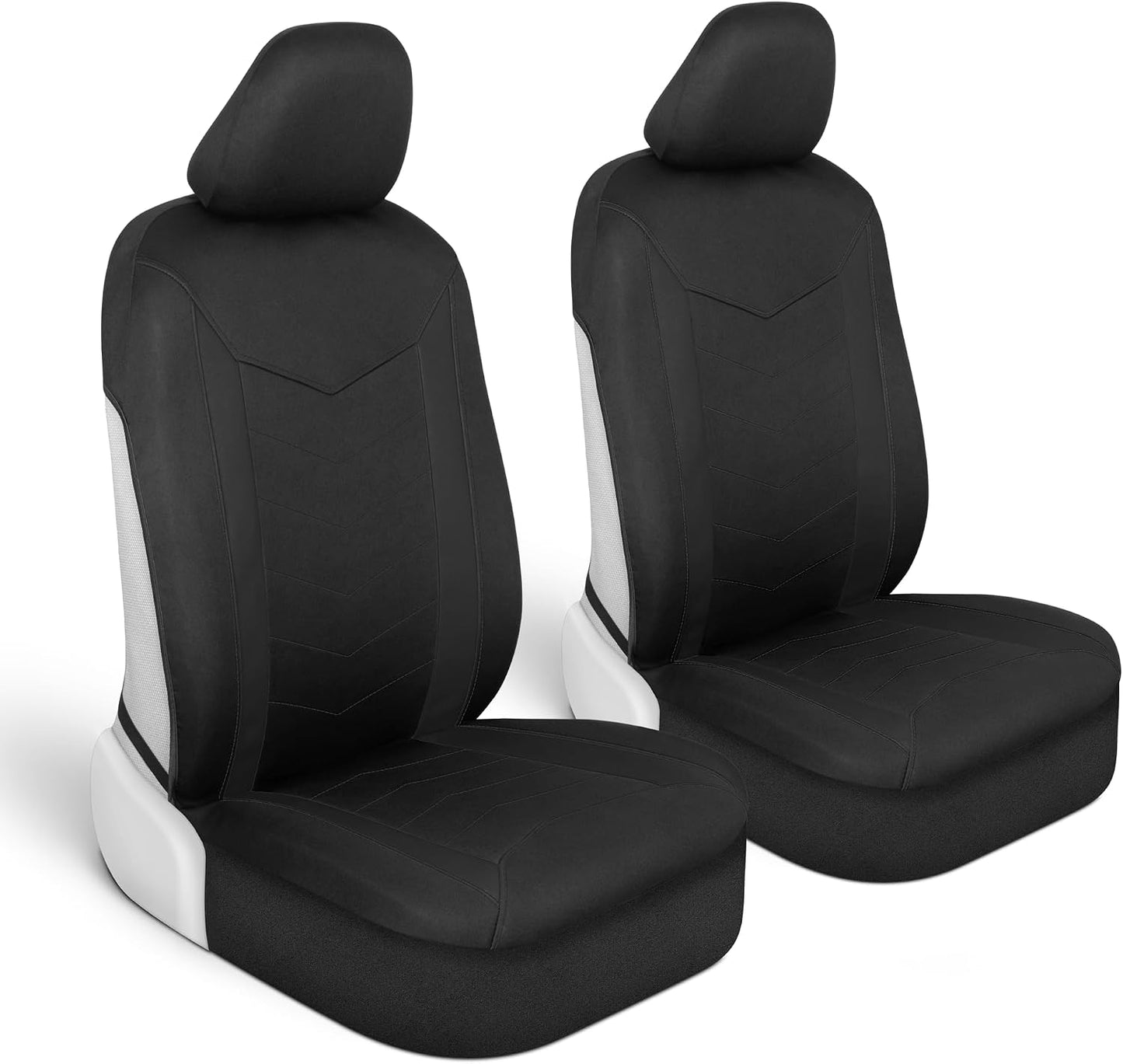 Motor Trend (2) Car Seat Covers for Front Seats with (2) Trimmable Car Floor Mats – Universal Fit Auto Accessories for Cars, Trucks, SUVs, Vans – Interior Protection and Vehicle Interior Shield Combo
