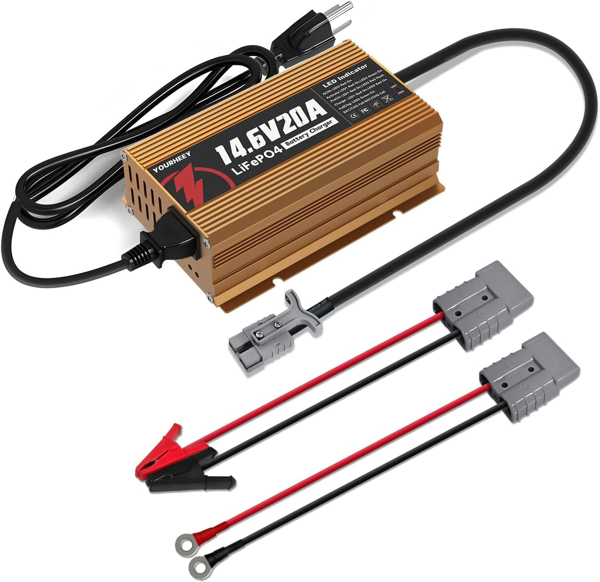 12V 20A Lithium Battery Charger, 14.6V LiFePO4 Charger & 0V Activation