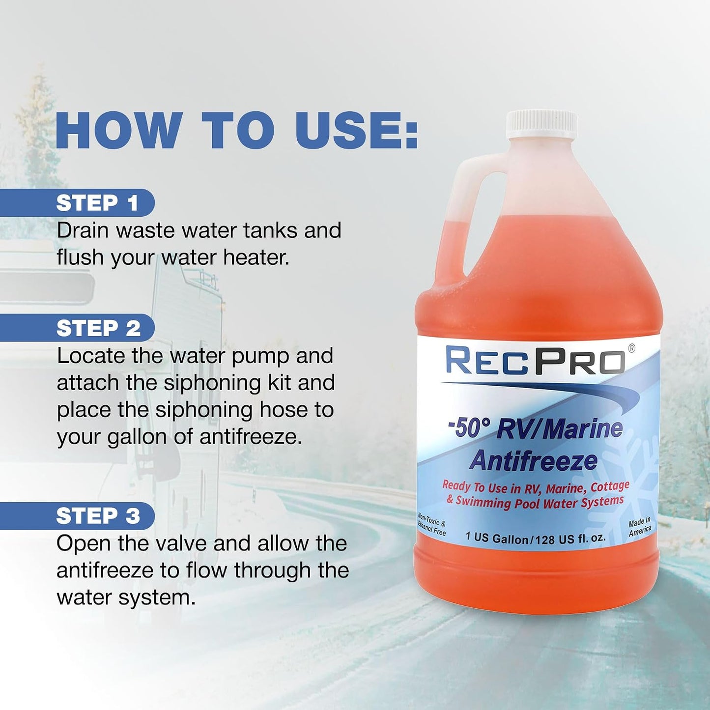 RecPro RV Antifreeze -50°F Protection Non-Toxic (2 Pack)