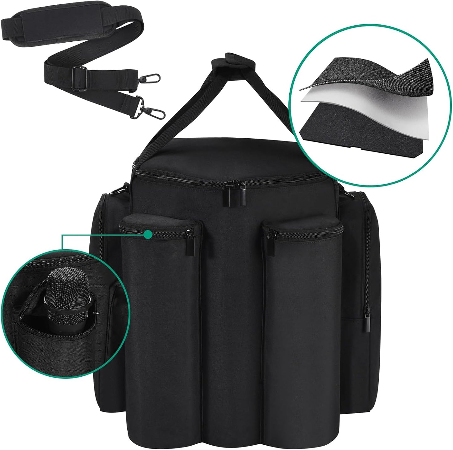 Cover for Bose S1 Pro/S1 Pro+ Portable Bluetooth Speaker System,S1 Pro Travel Carrying Case Shoulder Bag w/Extra Pockets for Microphone,Charger,Cable,Accessories(Black)