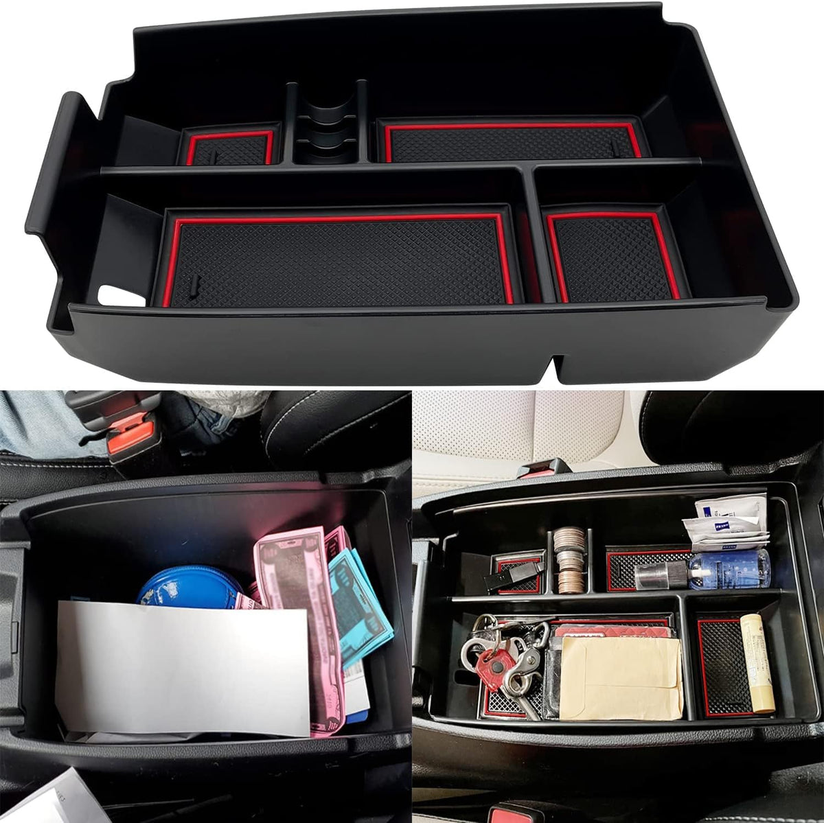 Compatible with Ford Escape 2020 2021 2022 2023 2024 2025 2026, Bronco Sport 2021-2023 2024 2025 2026 Accessories Center Console Tray Organizer, Armrest Secondary Storage Box