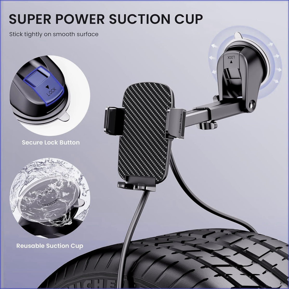 Qifutan Car Phone Holder Automobile Cell Phone Holder Car Mount for iPhone Universal Car Dashboard Mount Fit All Phones Cell Phone Camera Mounts