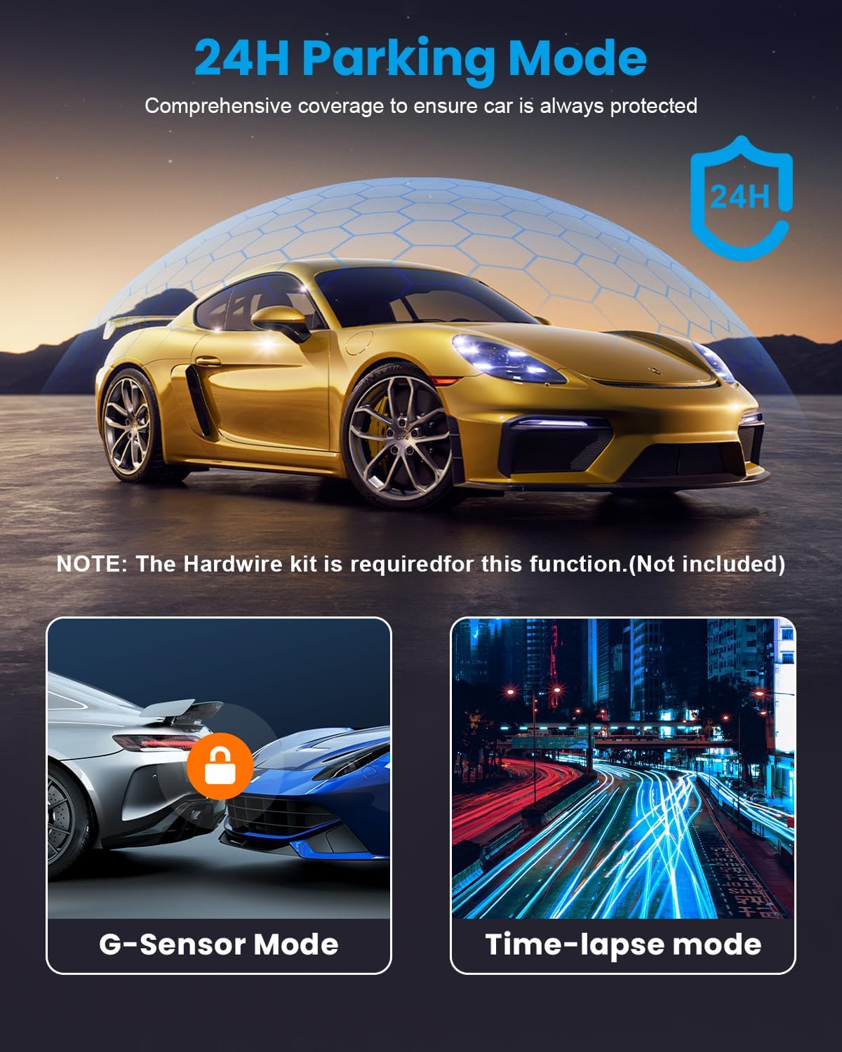 Dash Cam 4K Front, Ultra HD Dash Camera for Cars, 1.47''IPS Screen Mini Car Camera with APP Control, Built-in Wi-Fi & G-Sensor, 24H Parking Mode, Night Vision, WDR, Loop Recording, Support 256GB Max