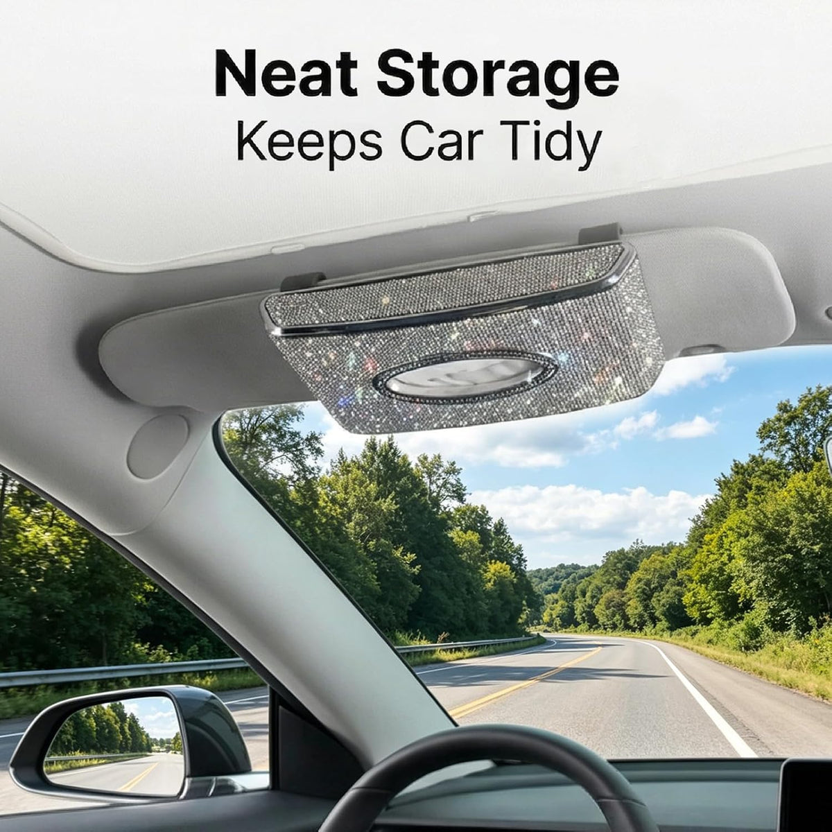 Car Tissue Holder, Visor Tissue Box Holder for Car, White