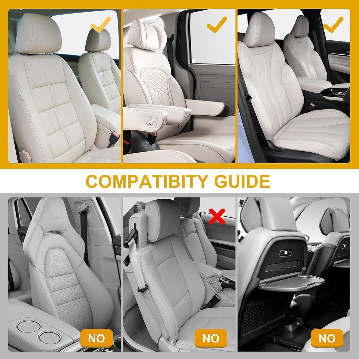 2Pack Seat Back Protectors for Kids, Car Kick Mats for Front Seats, Black