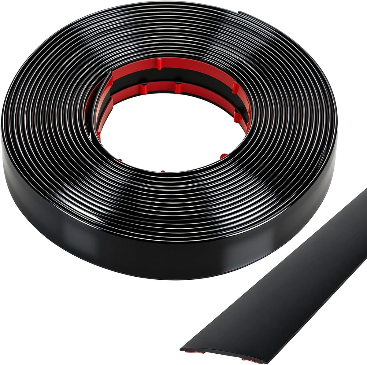 Pangda Glossy Black Body Side Molding Trim 3/4 Inch Wide Universal Car Bumper Door Edge Protector 20 Feet Self Adhesive Automotive Guard for Trucks SUVs Marine Crafts and DIY Home Furniture