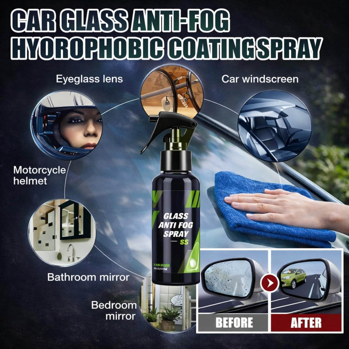 8 PCS Car Cleaning Kit Car Accessories 2026 with Portable Car Vacuum Cleaner | Car Interior Cleaning Kit | Car Duster, Detailing Brush, Anti Fog Spray & Microfiber Cloth | (8 Pack)