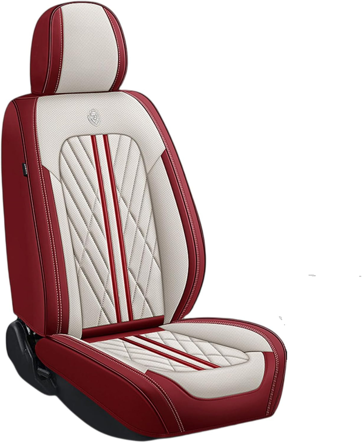 Premium Nappa Leatherette Car Seat Cover Set Custom Fit for Honda CR-V CRV 2000-2023 2024 2025 2026 Water-Proof Breathable Faux Leather Seat Cushion Protectors (Full Set 5 Seats,Beige Red)