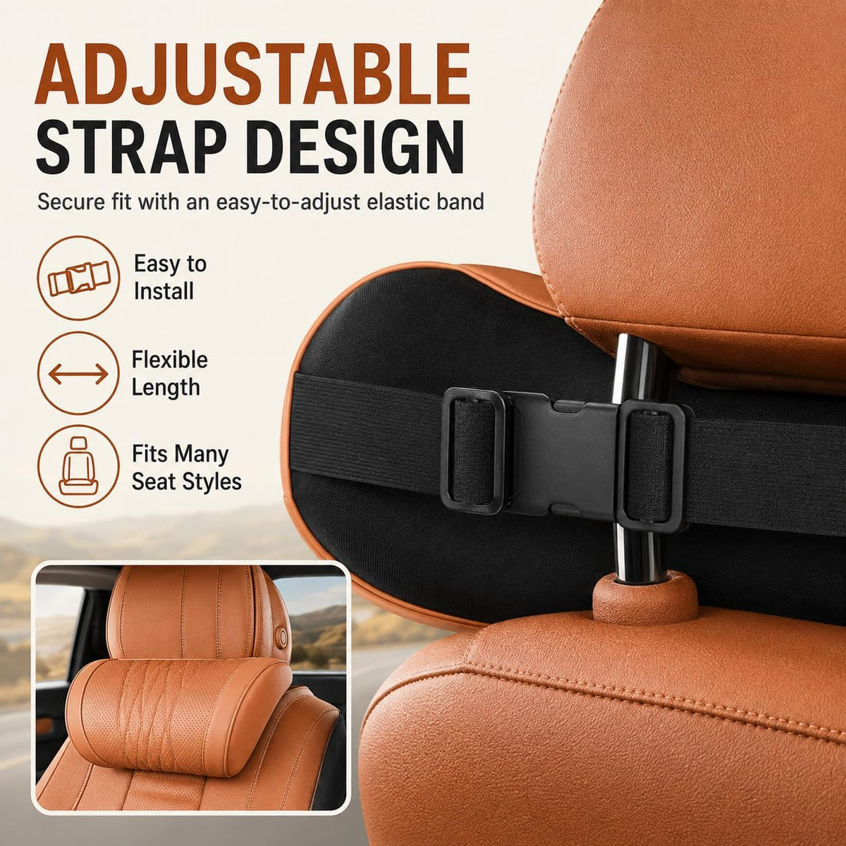 Universal Memory Foam Car Headrest Neck Pillow Auto Neck Cushion (Red, Headrest Lumbar+Lumbar Cushion)