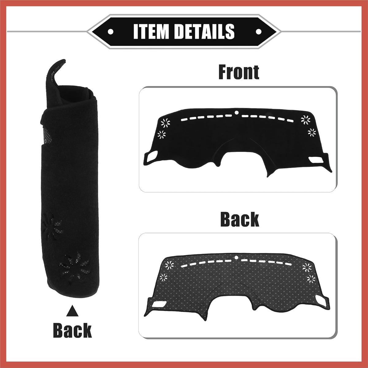 ACROPIX Car Dashboard Cover Mat Compatible for Jeep Renegade 2015-2022, Protective Polyester Black Center Console Interior Trim Dash Board Mat Car Parts