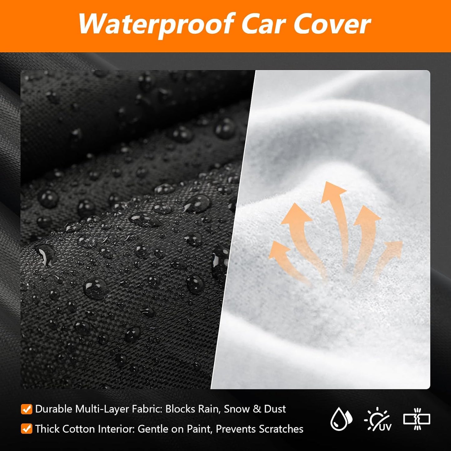 Car Cover for Jeep CJ7 1976-1986, Waterproof 420D Oxford Cloth and Cotton Cover Outdoor Full Car Covers with Zipper Windproof Heavy Duty All Weather Protection