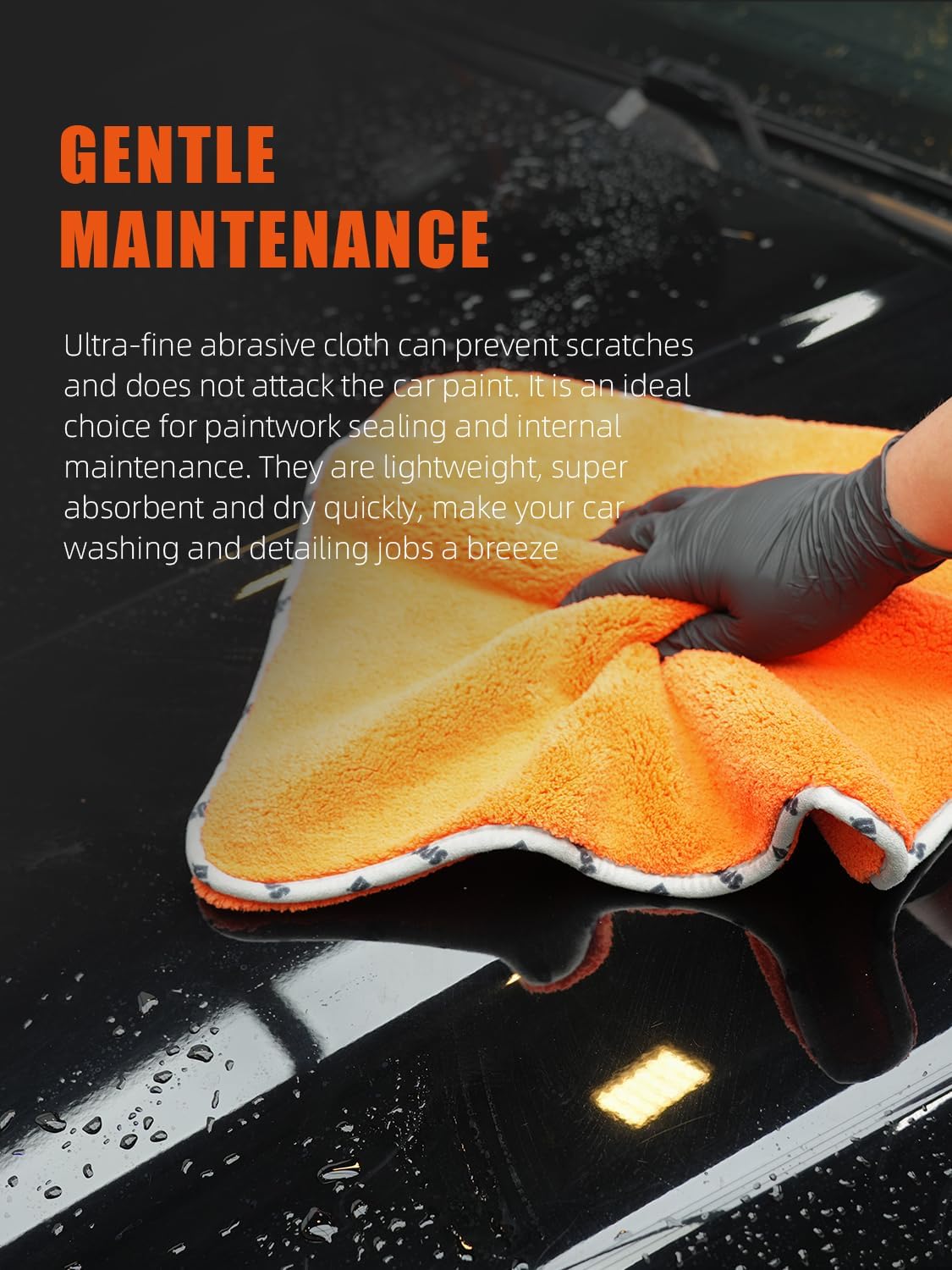 SPTA Car Microfiber Towels, 3Pcs Microfiber Car Cleaning Cloths, Upgraded 1200gsm Ultra-Thick Cars Drying Towel Microfiber for Car and Home Polishing Washing and Detailing 16'' x 16'' (3 Pack)