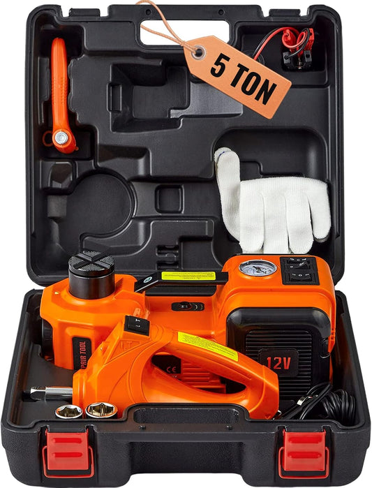 VEVOR Electric Car Jack 5 Ton with Electric Impact Wrench & Inflator Pump
