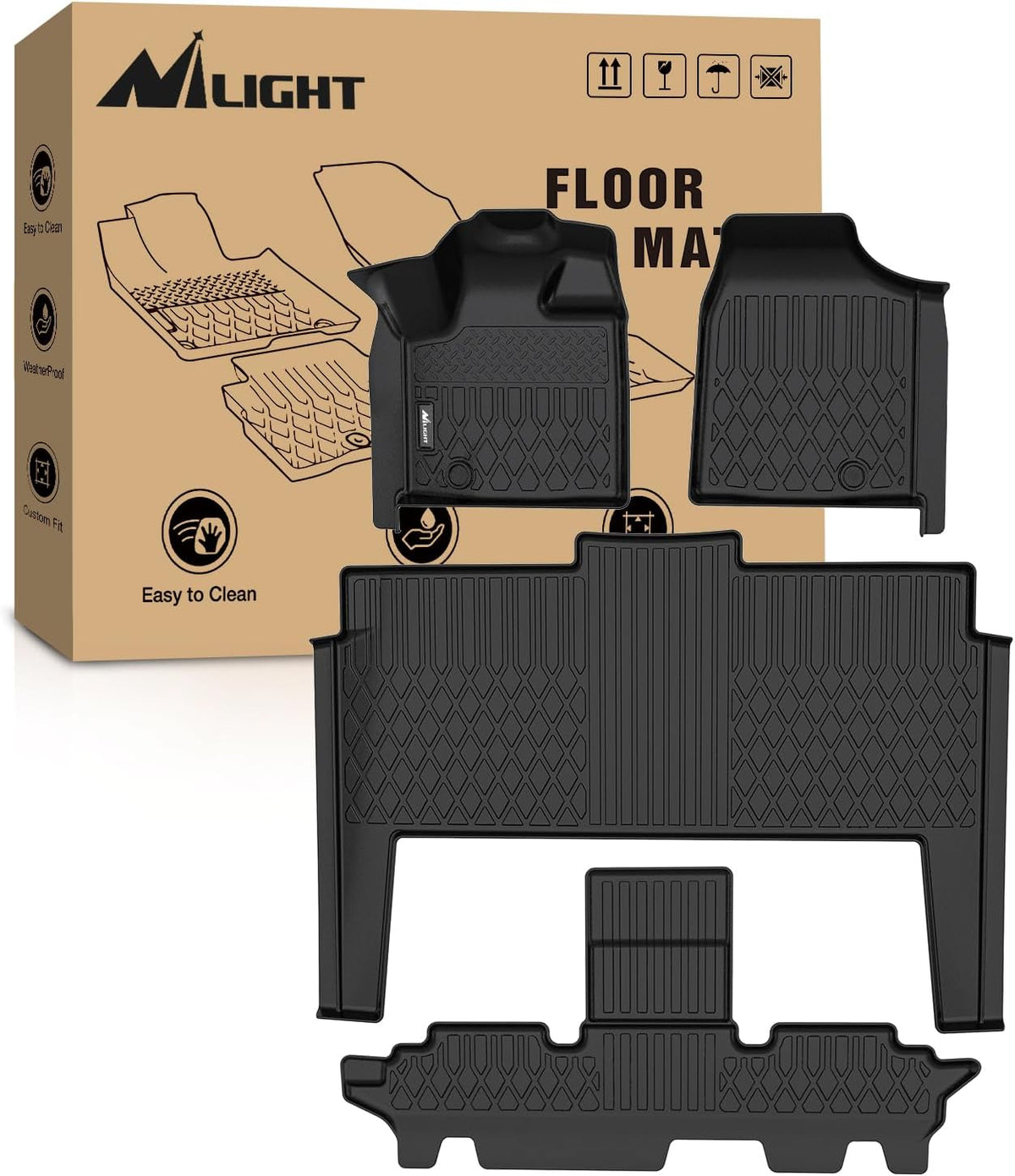 Nilight Floor Mats for Dodge Grand Caravan 7 Seats 2011-2021
