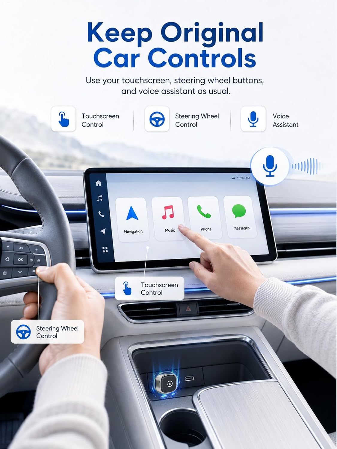 Wireless CarPlay Adapter & Android Auto Adapter, Ultra Mini