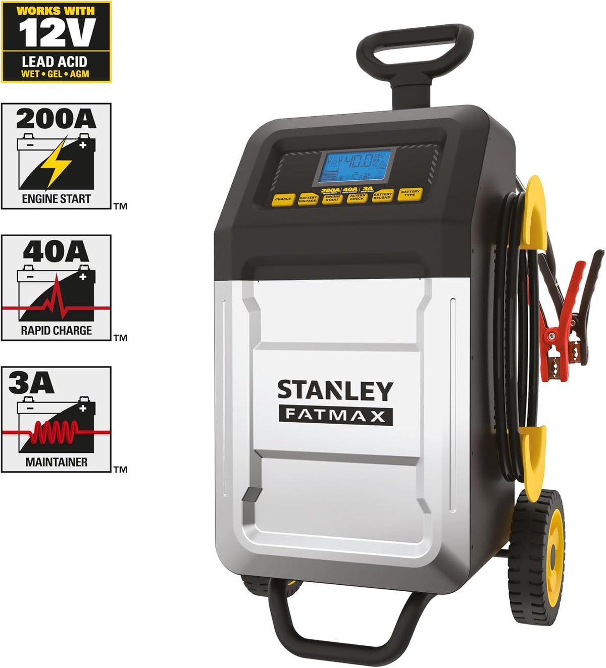 STANLEY BC200F 40 Amp Rolling Battery Charger for Vehicles