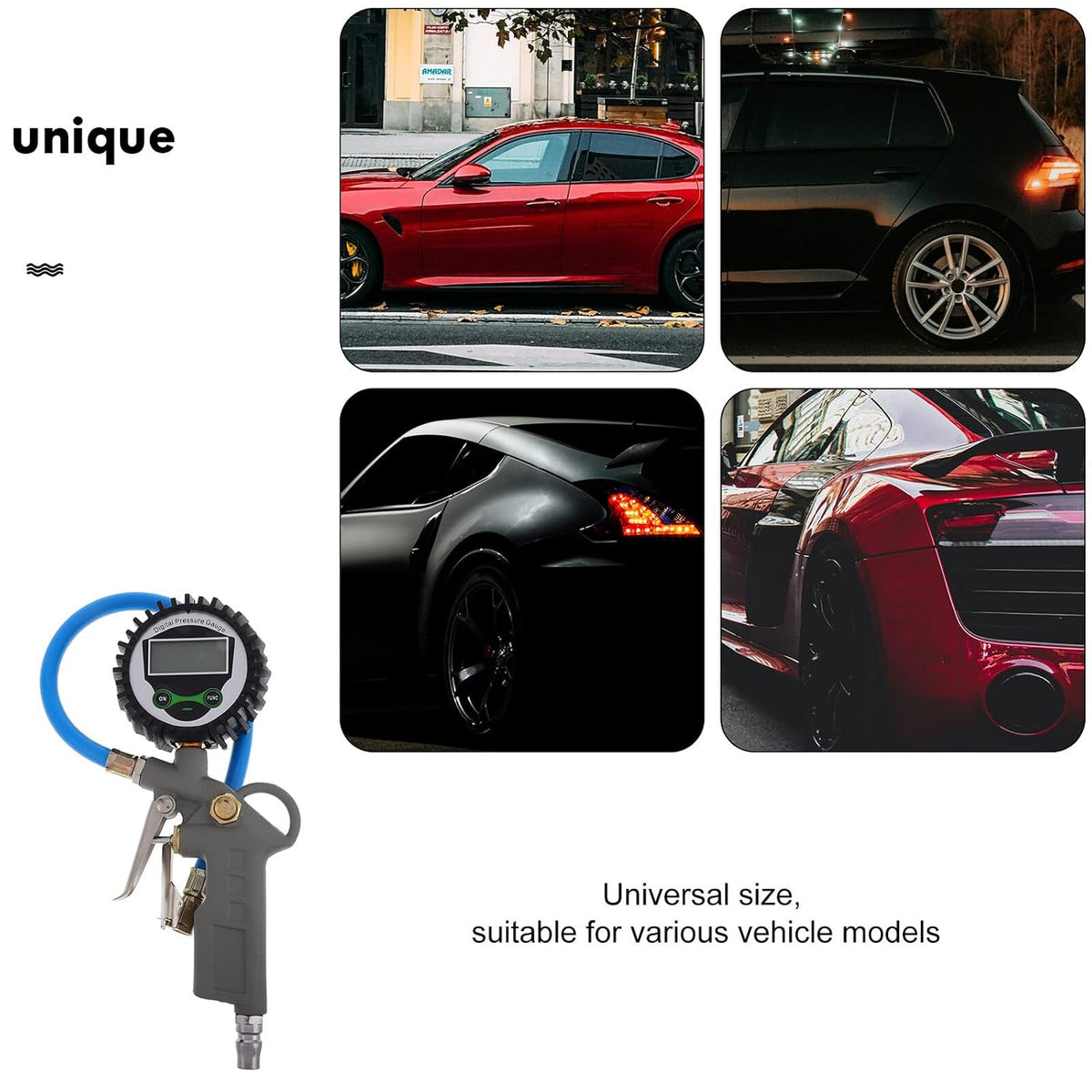 Heavy Duty Electronic Tire Pressure Gauge with Digital Display and Large Handle for Car and Motorcycle Tires Accurate Air Pressure Meter Tool