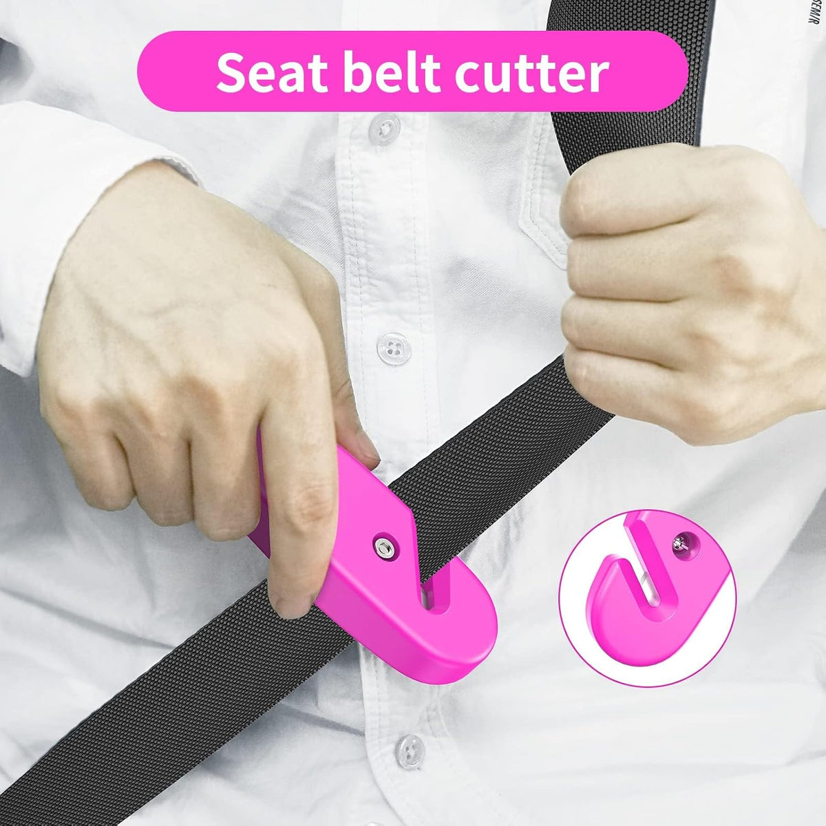 Car Safety Hammer, 3-in-1 Emergency Escape Tool with Window Breaker and Seat Belt Cutter, 2-Pieces Safety Emergency Car Escape Tool for Car, Office, Home