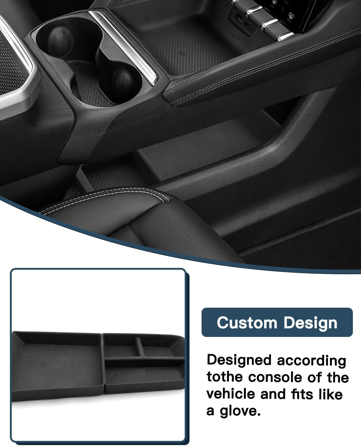Ruiya 2026 Terrain Center Console Organizer for GMC Terrain 2026 Accessories ABS Material Split Lower Console Organizer Compatible with 2025 2026 GMC Terrain Elevation/AT4/Denali