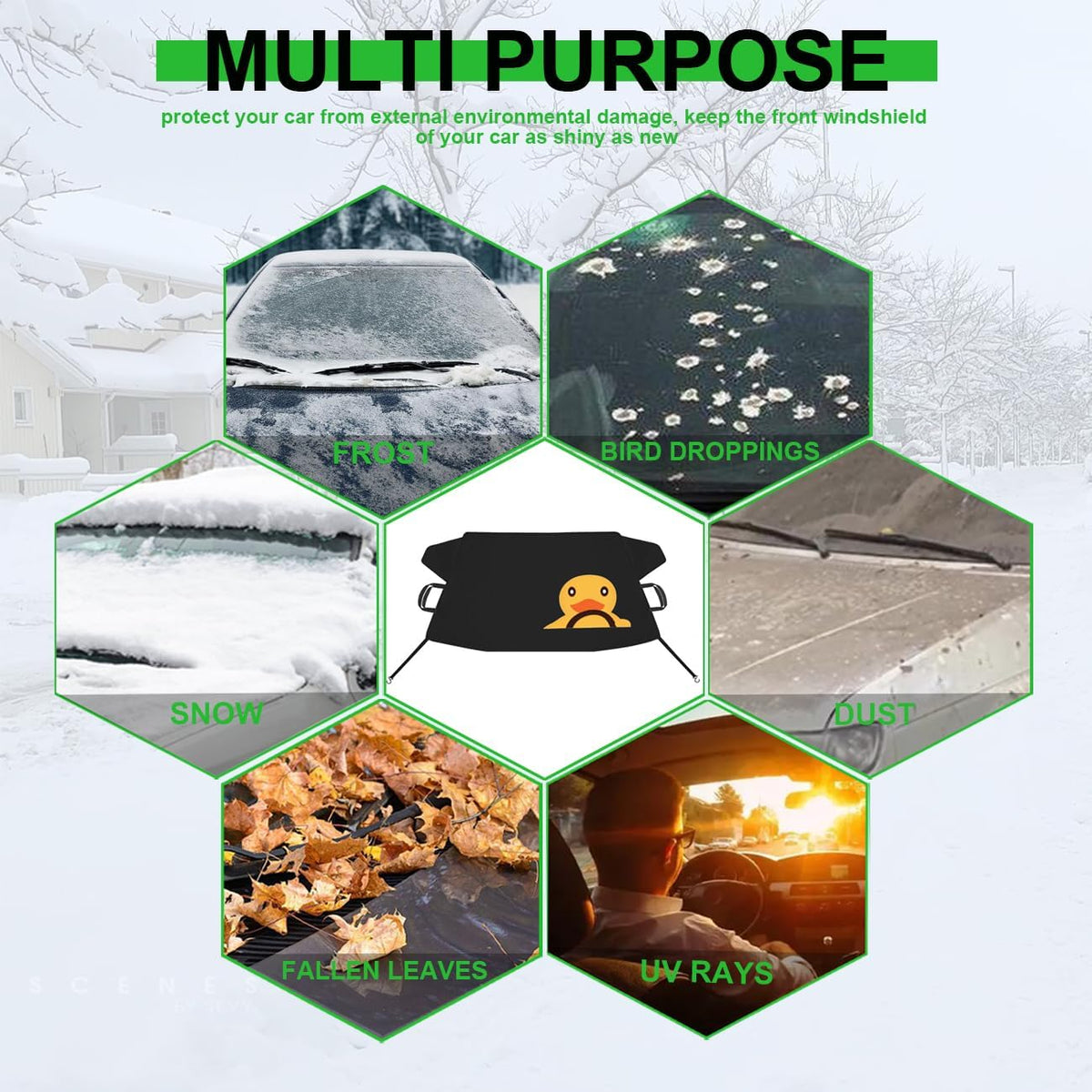 Car Windshield Cover,Car Windshield Protector for Ice and Snow,69'' x 43''