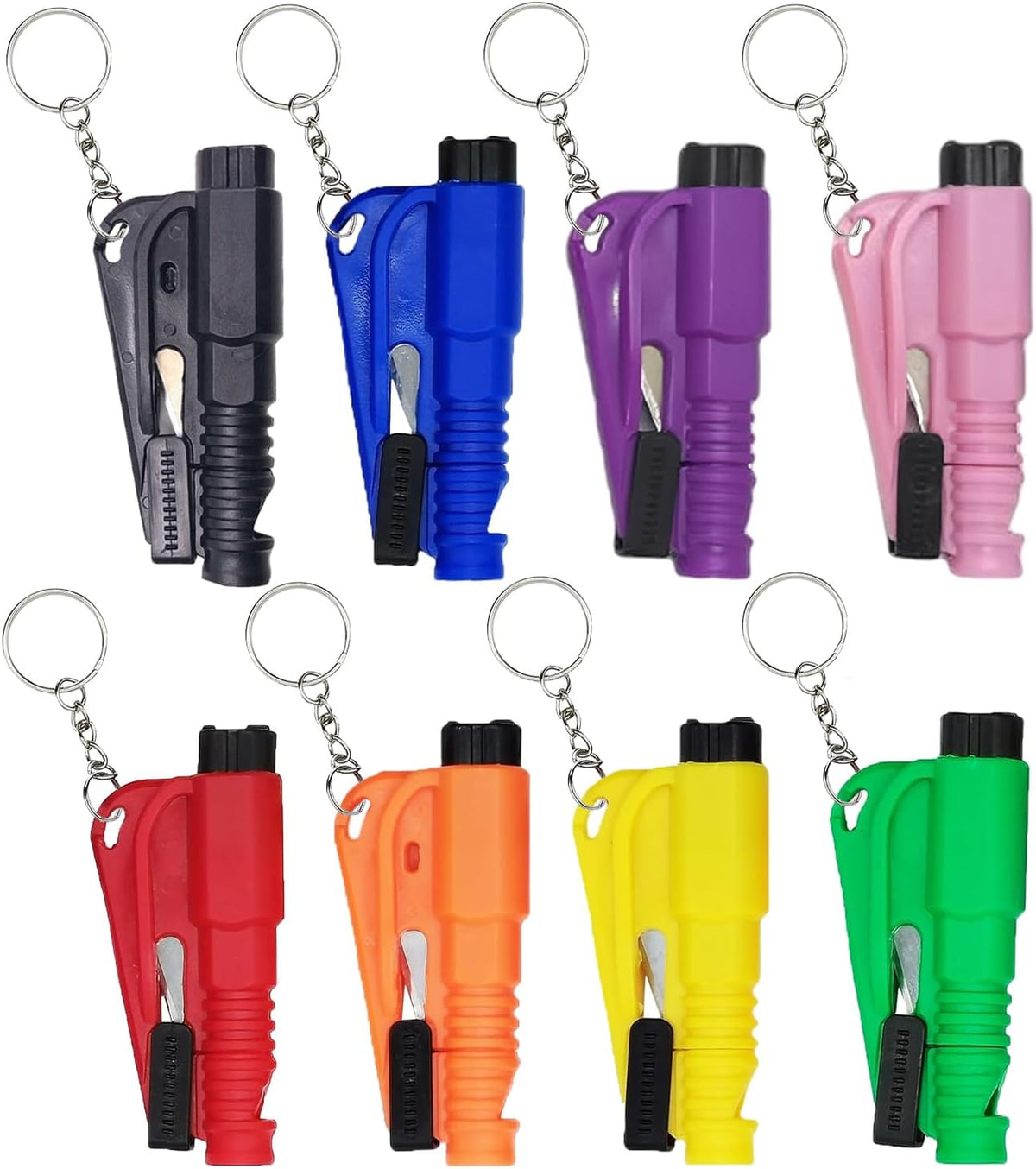 16Pcs Car Window Breaker Seatbelt Cutter Keychain, 3 in 1 Emergency Escape Tool