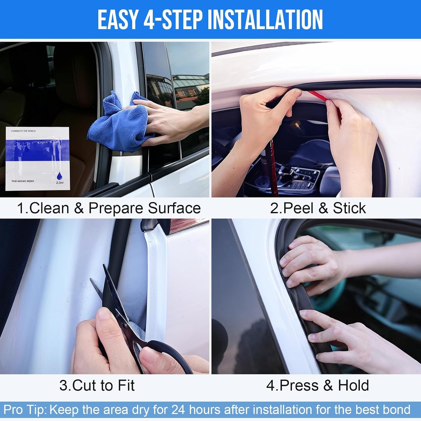 alophoty 40 Ft Rubber Weather Stripping Door Seal, D Shaped Automotive Weather Stripping, Car Door Seal Strip, Self Adhesive Soundproofing Weatherstripping for Doors Windows Car Truck Auto RV