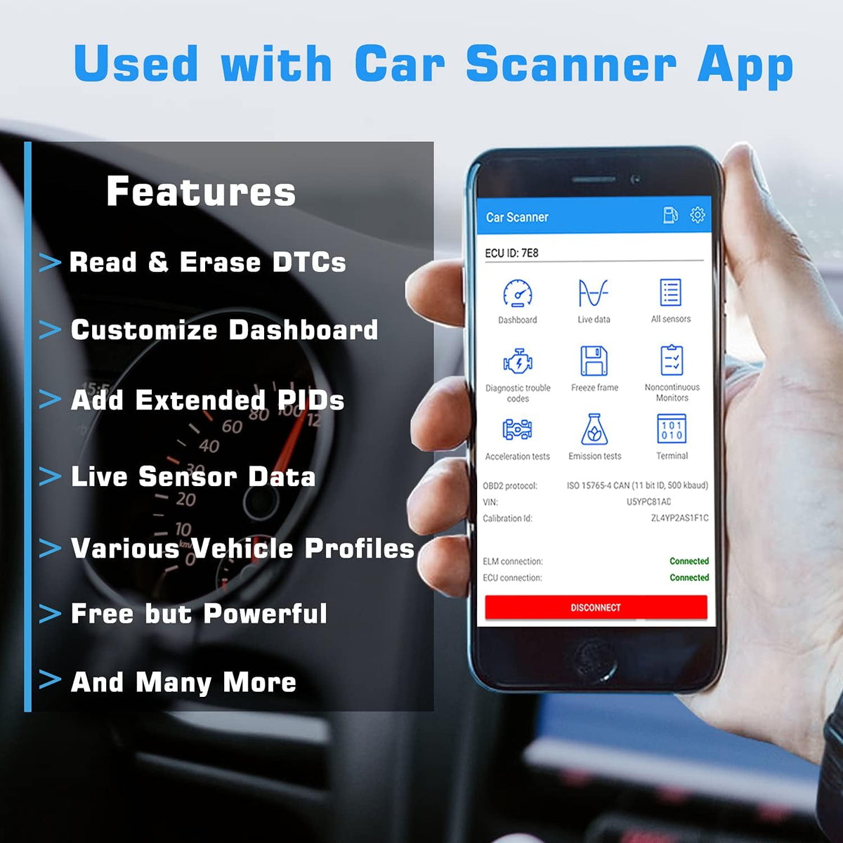 Veepeak Mini Bluetooth OBD2 Scanner Code Reader for Android (NOT for iOS)