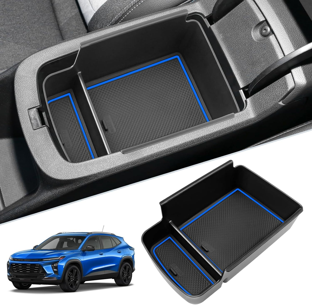 SKTU for 2024 2025 2026 Chevy Trax Center Console Organizer 2024 2025 2026 Chevy Trax Console Tray 2024 2025 2026 Trax Lower Console Tray 2024 2025 2026 Chevy Trax Accessories (Black)