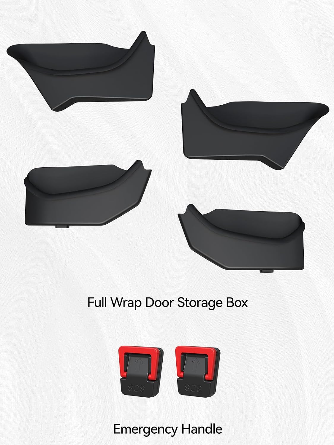 4PCS Door Side Storage Box Full-Wrap Pocket Liner compatible with 2026 2025 Tesla Model Y Juniper Accessories TPE Front and Rear Full Cover Door Side Organizer Tray(Not fit Standard)