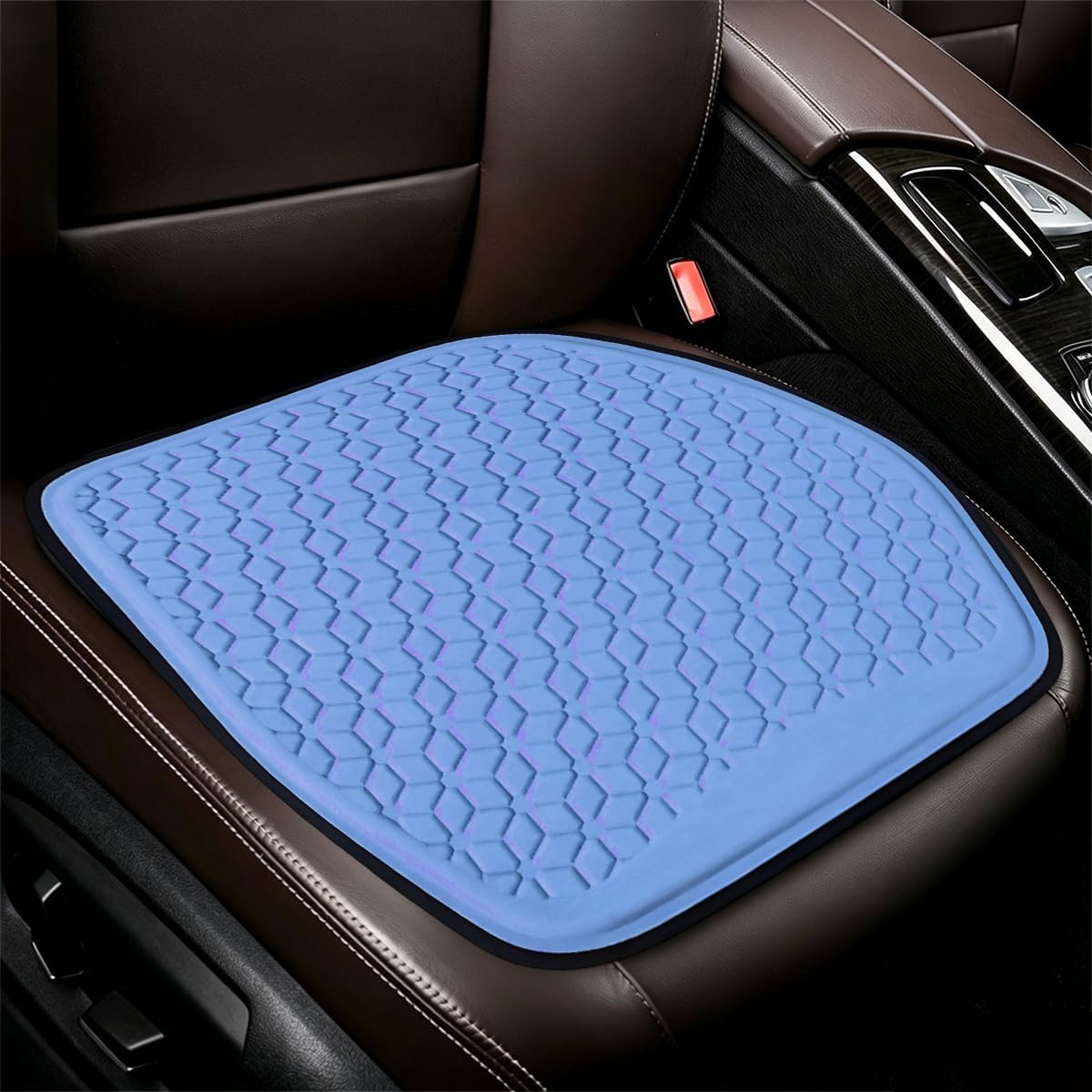 Zpana Gel Car Seat Cushion, Non-Slip & Comfortable Automotive Chair Protector Pad for Driving, Breathable Vehicle Interior Mat Cover Accessories, Universal Fit (Dark Blue)