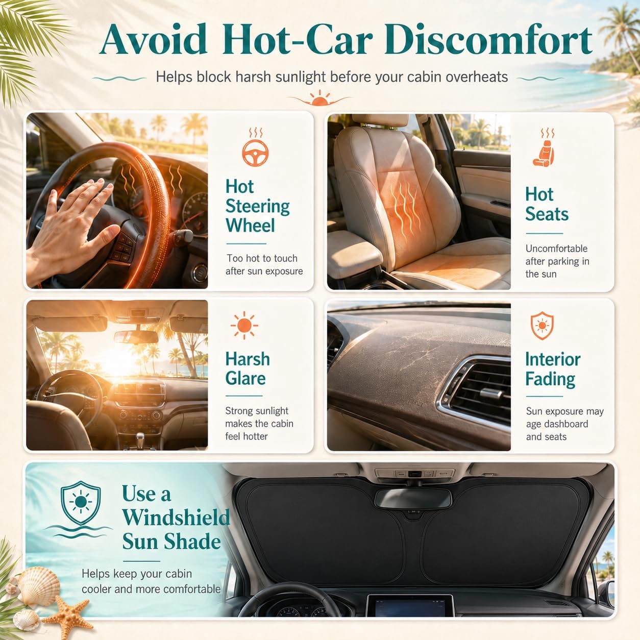 Tacoma Windshield Sun Shade, Sunshade Windshield Visor for Toyota Tacoma 1995-2025.