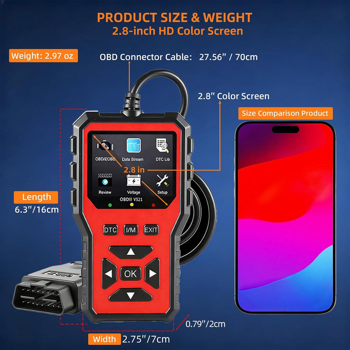 OBD2 Scanner Diagnostic Tool, 2026 Upgraded Car Code Reader (Red)