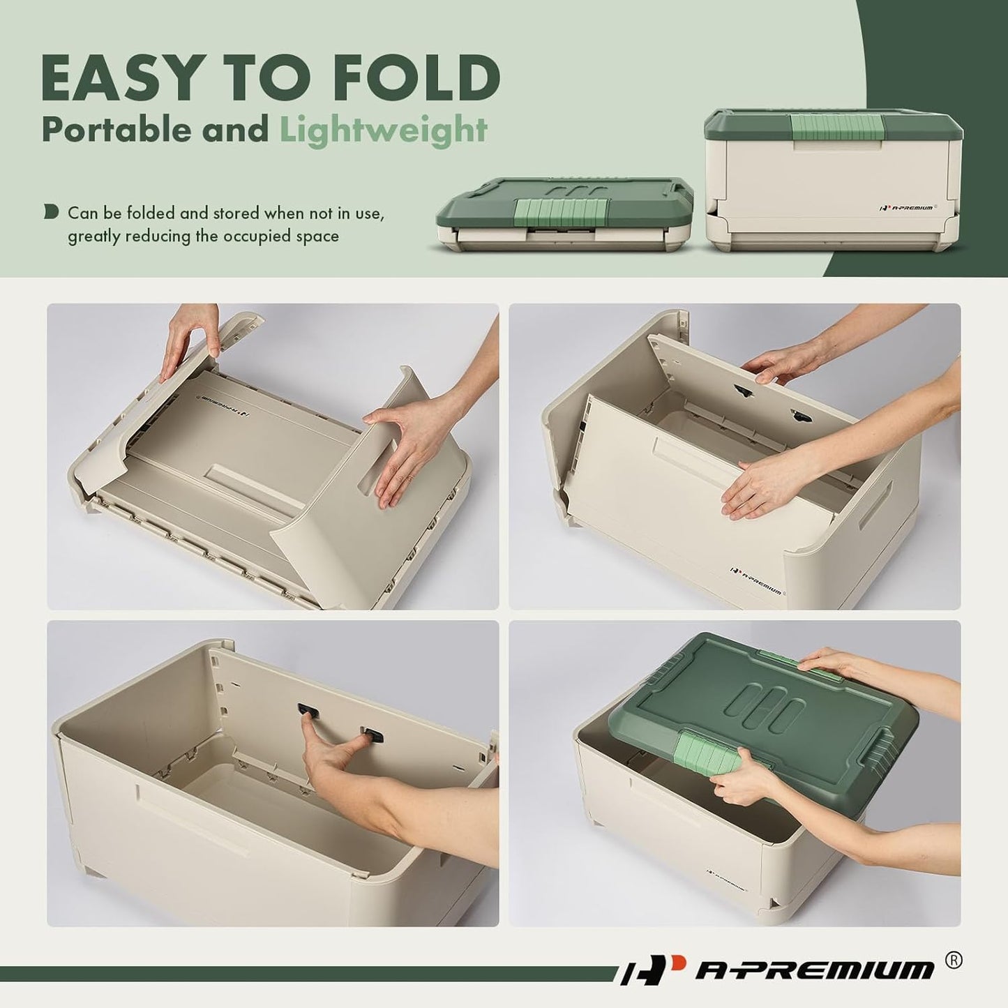 A-Premium Multifunctional Foldable Trunk Organizer and Storage Box | for Portable Car Storage Box with Waterproof Bag Heavy-Duty Container 45L 47-Quart for Camping, Picnic, Home, Garage box, etc