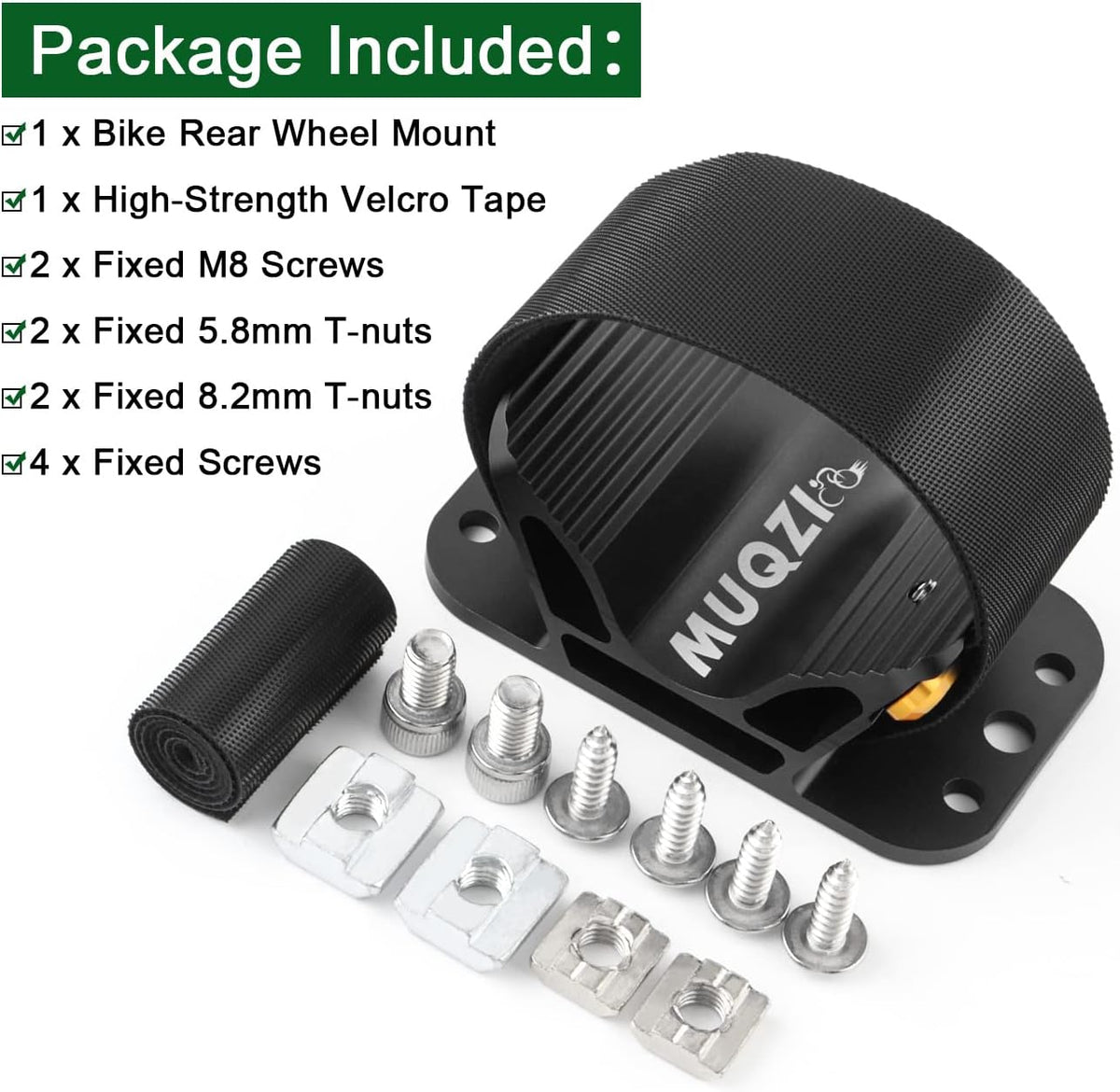 Bike Upgraded Quick Release Thru Axle Fork Mount and Bicycle Rear Wheel Holder, Black
