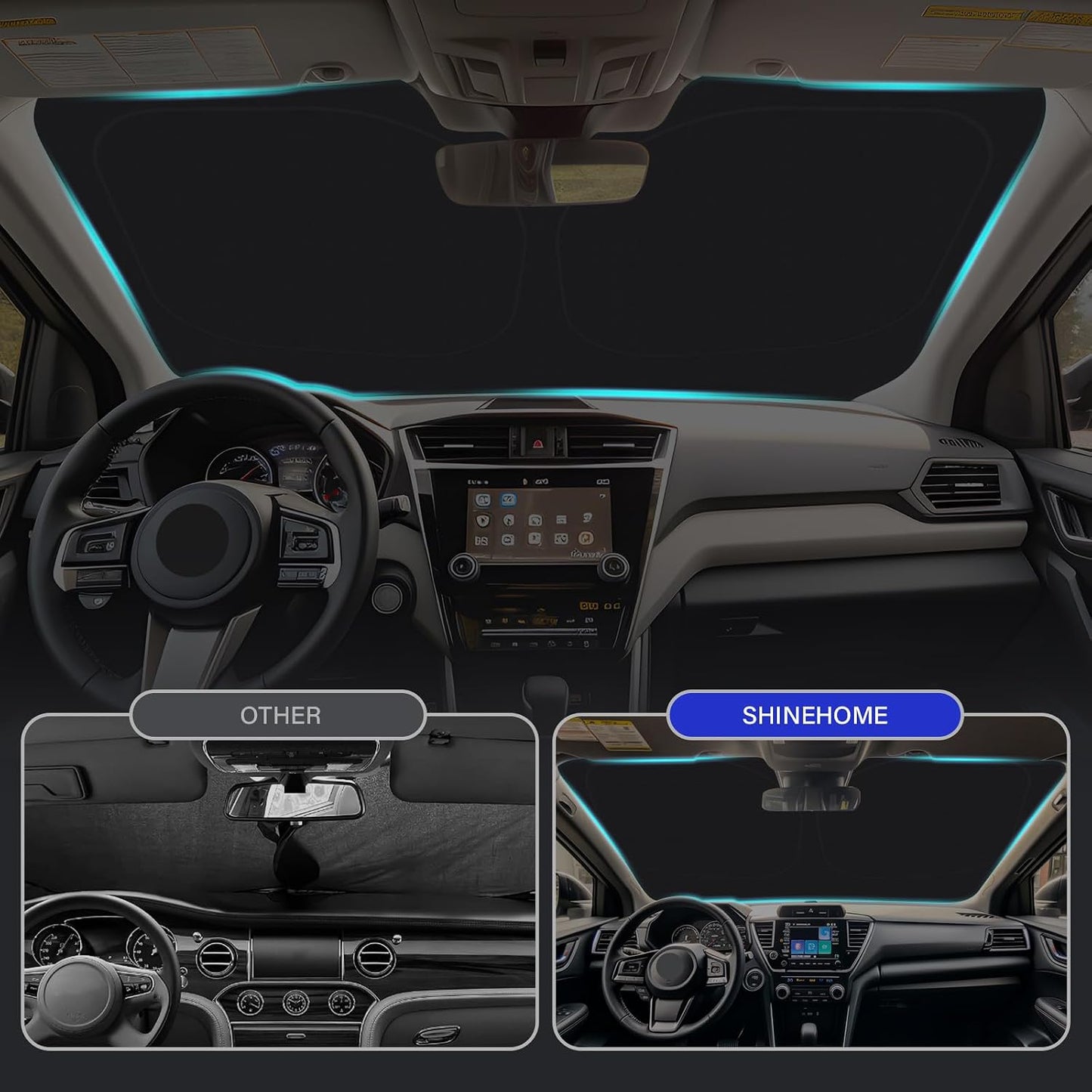 Car Windshield Sun Shade Compatible with 2018 2019 2020 2021 2022 2023 2024 2025 2026 Subaru Crosstrek 2.0i Premium Limited Wagon Accessories Foldable Sunshade Custom Windshield Sun Visor