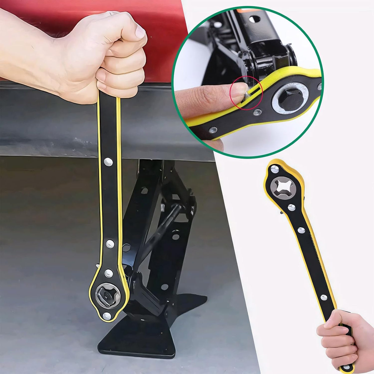 Car Jack Kit, 2 Ton (4409 lbs) Auto Emergency Set Portable Scissor Lift Jacks with Lug Wrench, Heavy Duty Tire Changing Tool Universal Scissor Jack for Car Truck SUV MPV