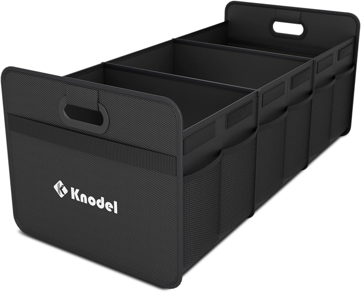 K KNODEL 3 Compartments Trunk Organizer for Car and Suv (Large, Black)