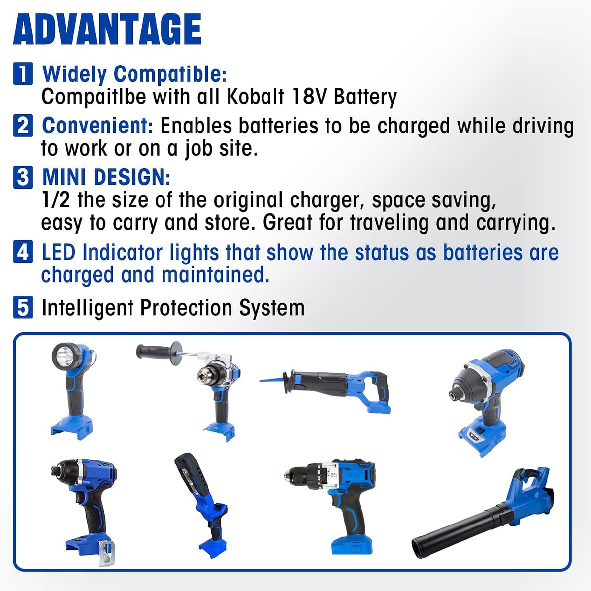 Charger for Kobalt 24V Battery,Portable Mini Quick Car Charger,Cigarette Lighter Plug(for Kobalt 24V Battery Only)