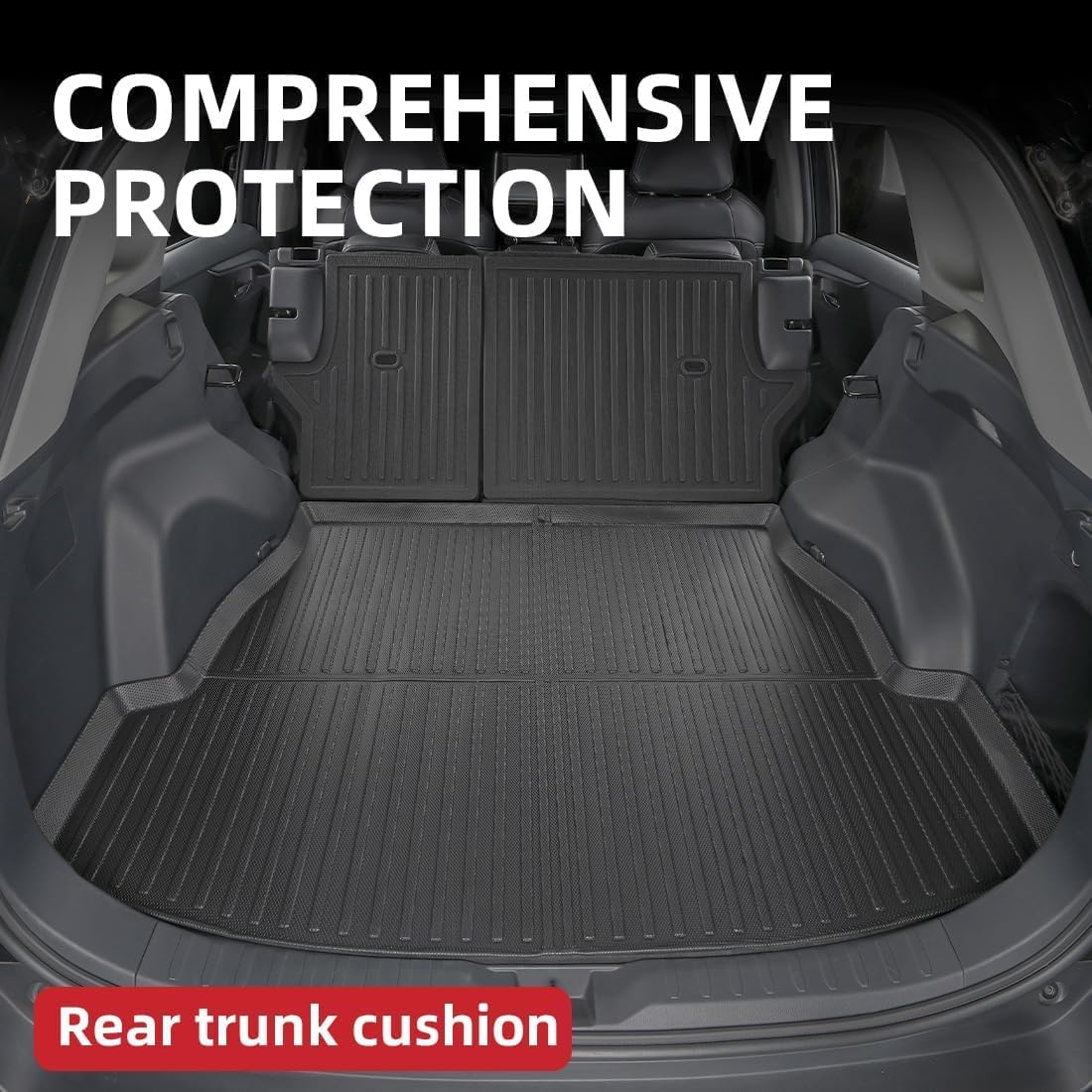 All-Weather Car Floor Mats for Toyota RAV4 2025-2019 &amp; RAV4 Hybrid, Custom Fit TPE Floor Liners &amp; Cargo Trunk Mat Full Set, Black Car Accessories for Rav 4 LE XLE Limited Adventure TRD Off-Road