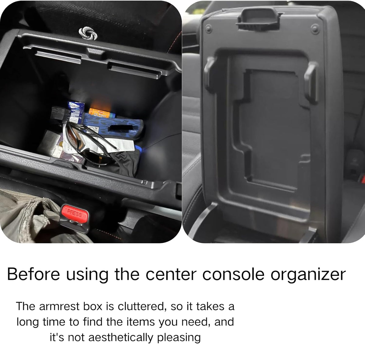 3PCS Center Console Organizer for Honda 2023 2024 2025 2026 CRV Accessories Middle Console Organizer CR-V Interior Armrest Insert Tray Hidden Storage Box Secret Compartment