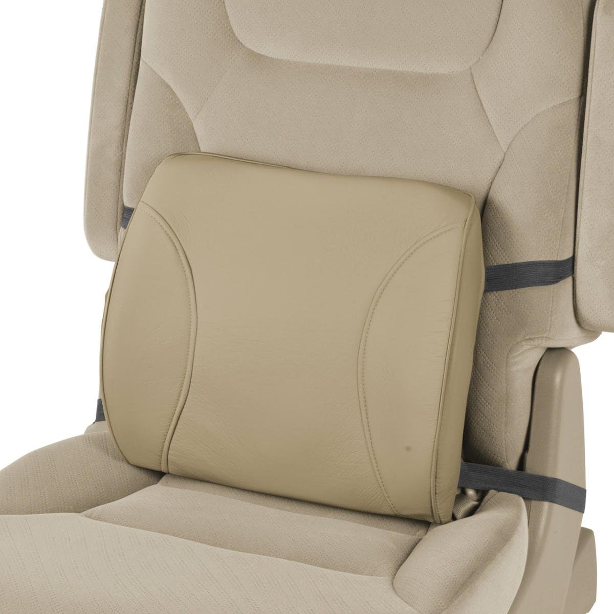 BDK Universal Fit Cushioned Back Car Support Lumbar - (Beige)