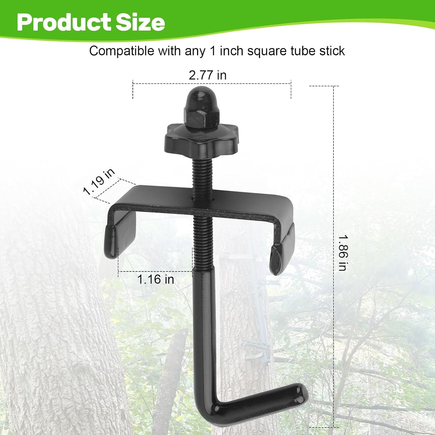 LJB J Hook Climbing Stick Carrying System, 2 Pack | Climbing Stick Attachment Hook, For Treestand Climbing Steps
